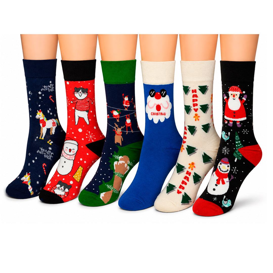 Calcetines Navideños Unisex Largos De Mujer/Hombre Excelente Calidad 10 pares