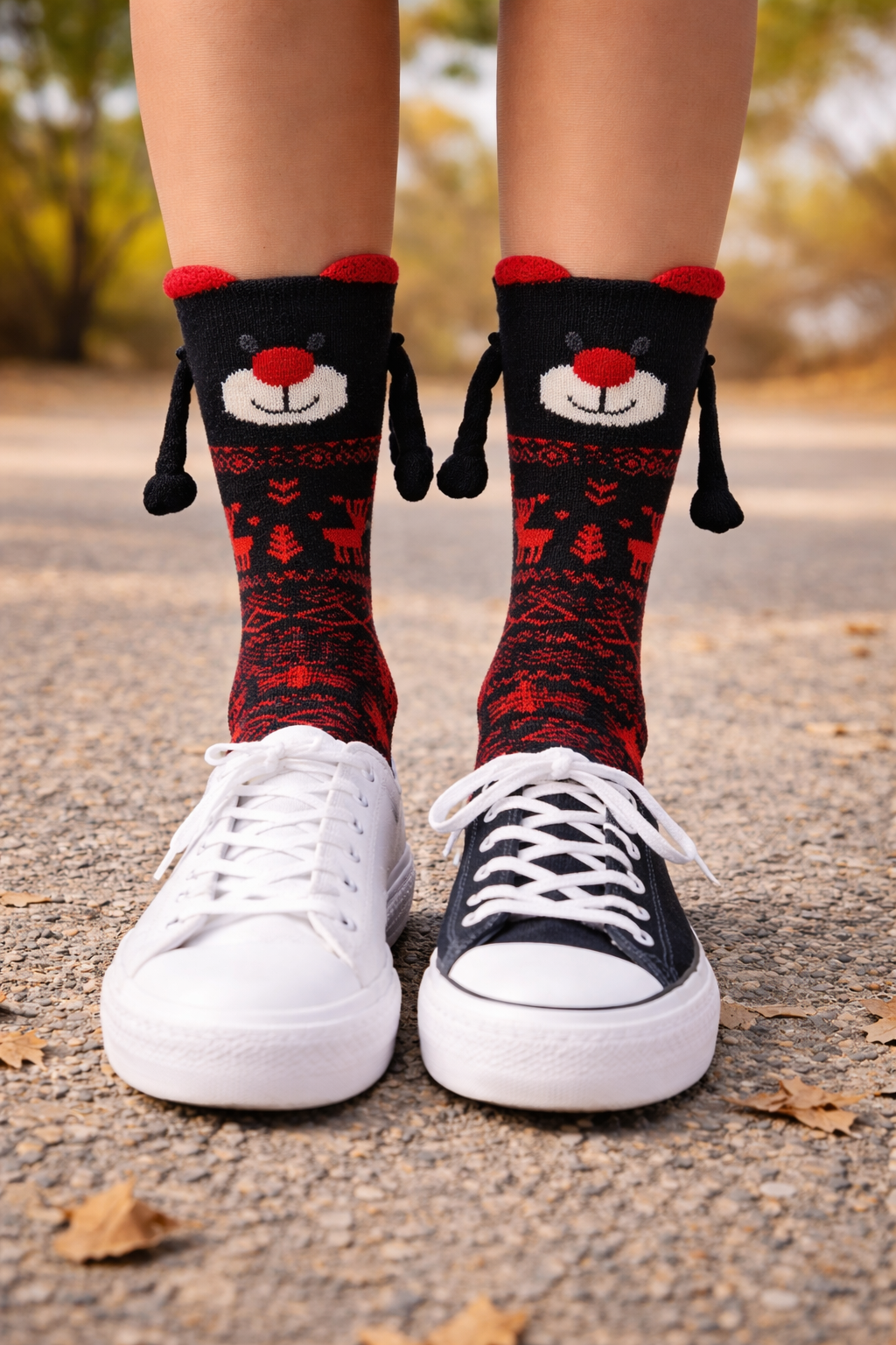 Calcetines Navideñas De Manitas Con Imán Parejas Color Moda 6 Pares