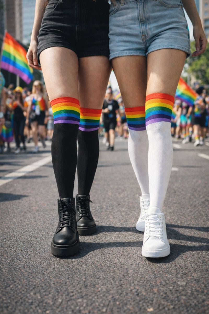 Calceta Media Extra Larga Lgbt Pride Orgullo Algodón 1 Par