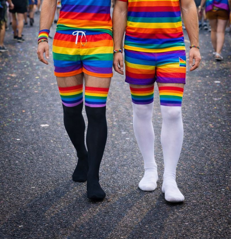 Calceta Media Extra Larga Lgbt Pride Orgullo Algodón 1 Par