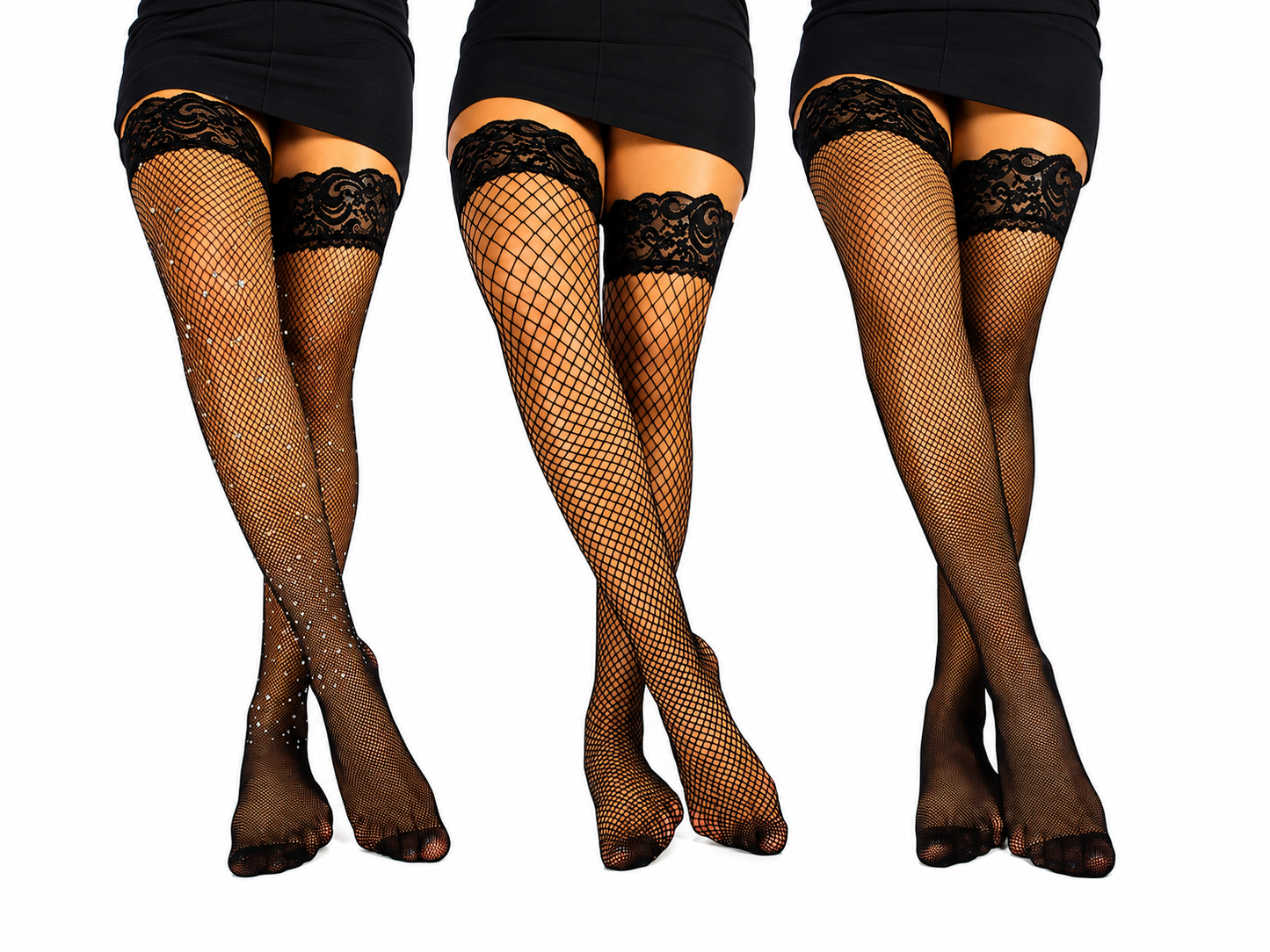 Medias De Red Malla De Mujer Moda Sexys Set De 3 Piezas
