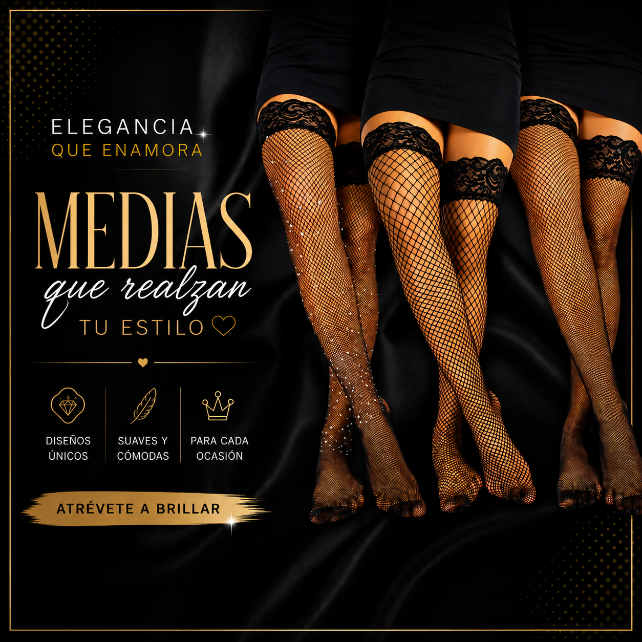 Medias De Red Malla De Mujer Moda Sexys Set De 3 Piezas