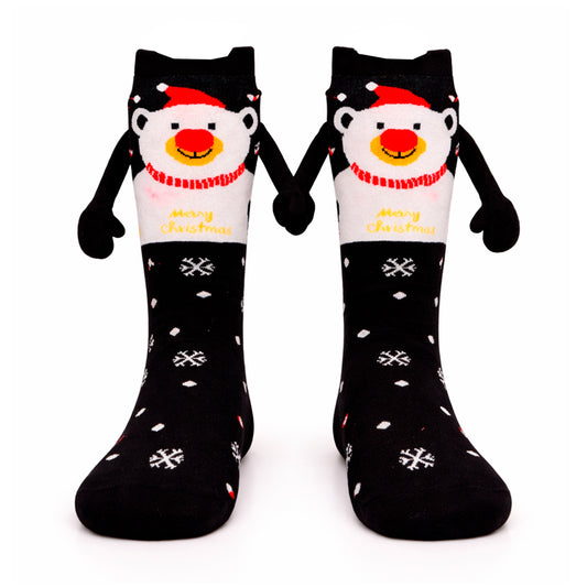 Calcetas Navideñas Manitas Imán Moda Cute Oso Polar Festivo 1 Par
