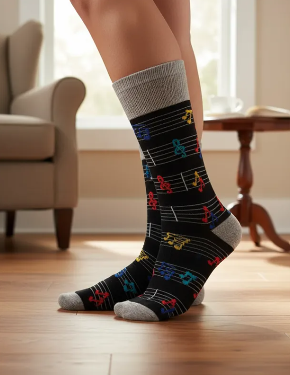 Calcetines Divertidos "Notas Musicales"