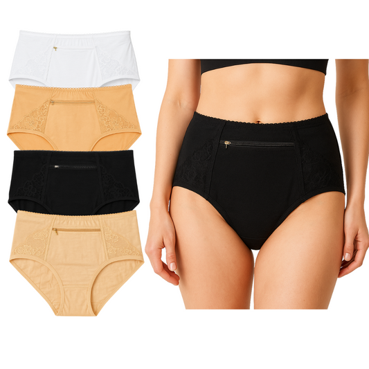 Calzones Pantaleta Briefs Dama Calidad Confort Lisos 4 Piezas
