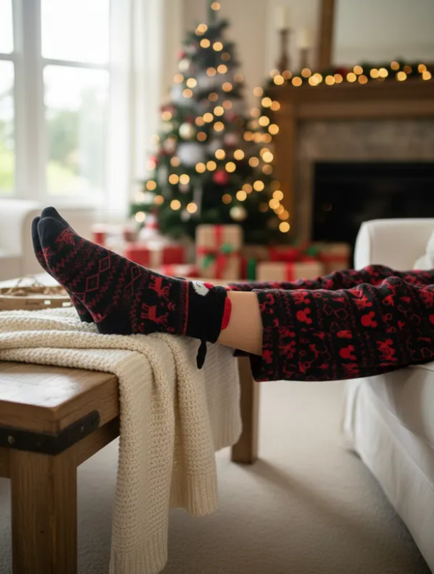 Calcetas Navideñas Manitas Imán Moda Cute Oso Festivo 1 Par