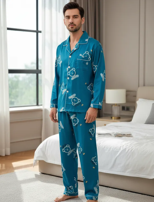 Pijama De Hombre Oso Color Azul