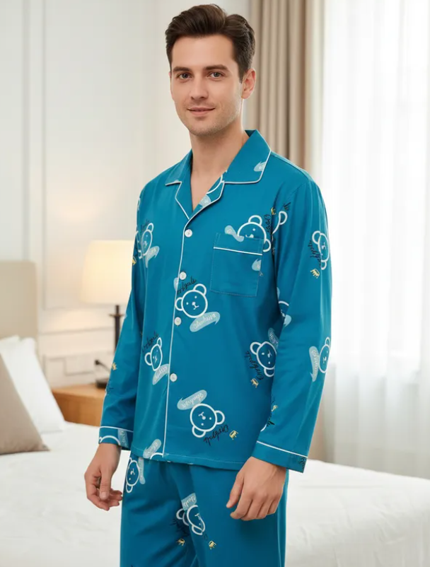 Pijama De Hombre Oso Color Azul