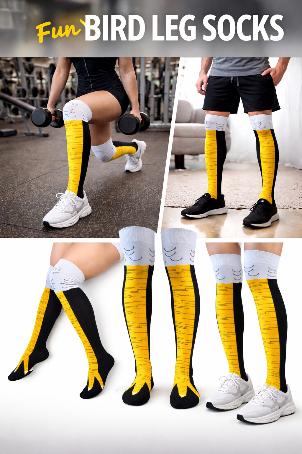 Calcetas Divertidas Extra Largas Diseño Pata De Pollo