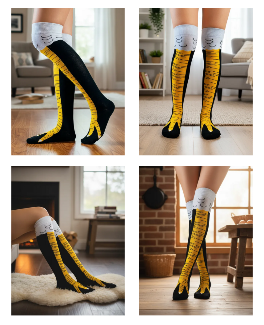 Calcetas Divertidas Extra Largas Diseño Pata De Pollo