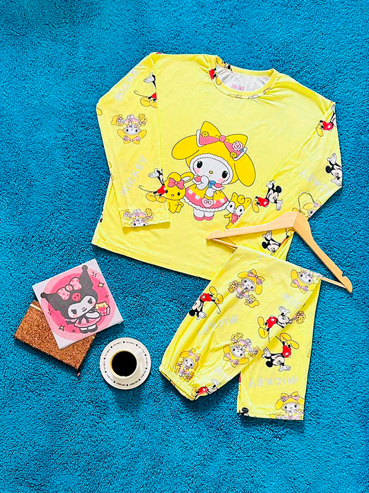 Conjunto Pijama Diseño De "Melody Con Mickey"