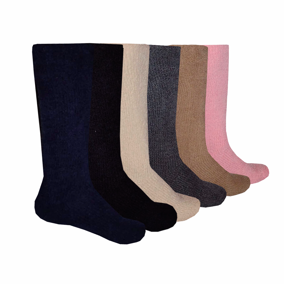 Calcetas De Peluche Lisas Largas Algodón Suaves (4 Pares)