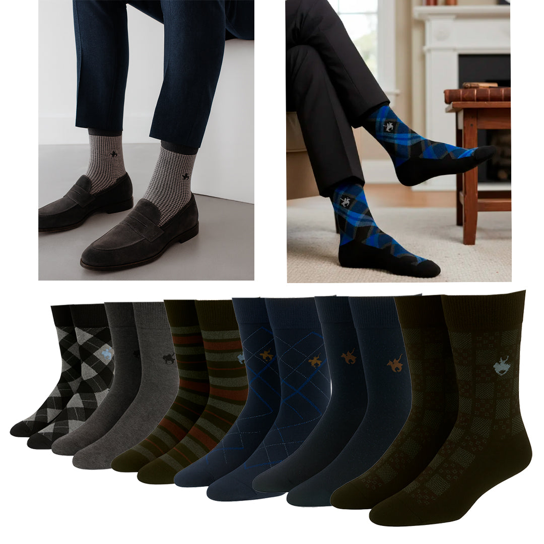 Calcepack Calcetines Vestir Polo Club De Caballero Elegante Tejidos 5 Pares