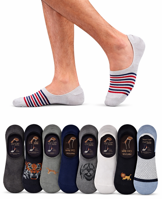 Calcetín Tin-protector Invisible Con Silicón Figuras Hombre 10 Pares