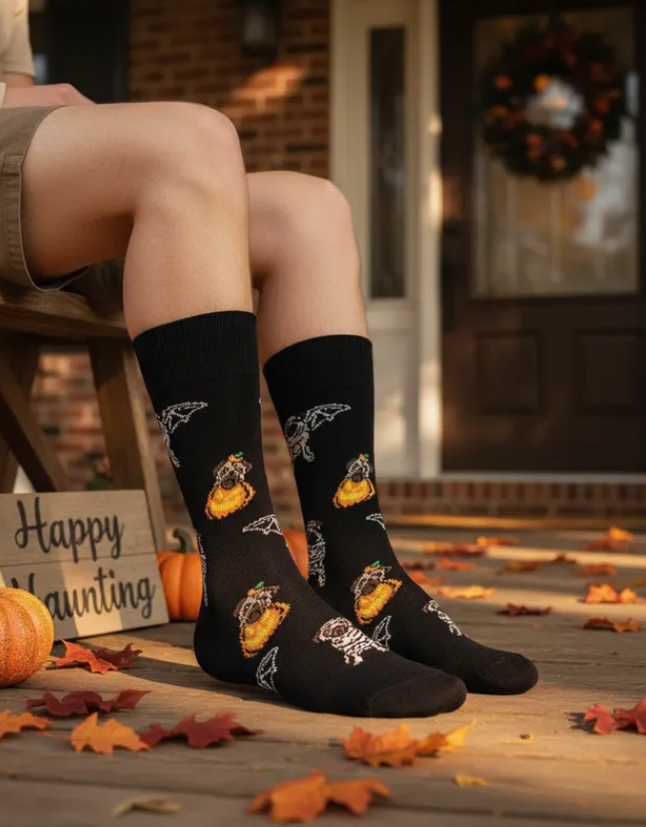 Calcetines Halloween De Pugs / "Momias, Calabazas Y Vampiros"