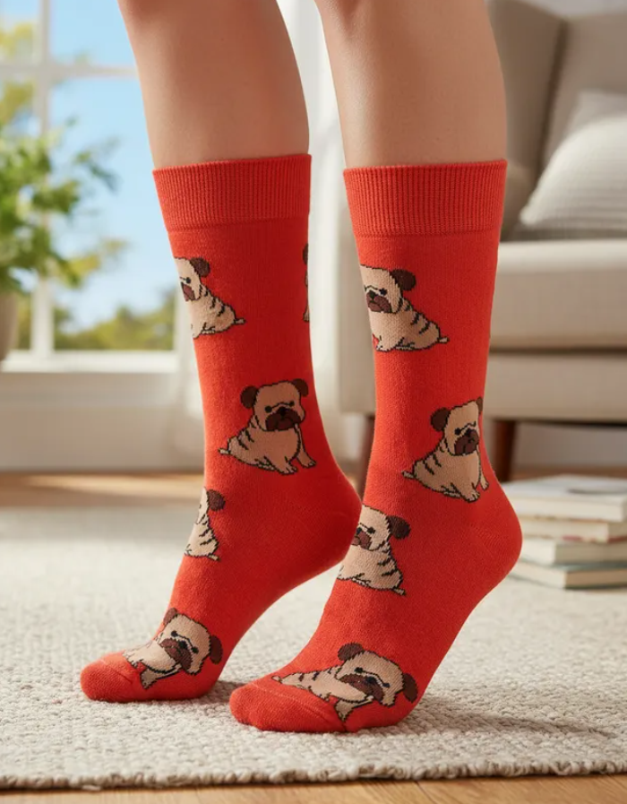Calcetines Divertidos "Perritos Pug"