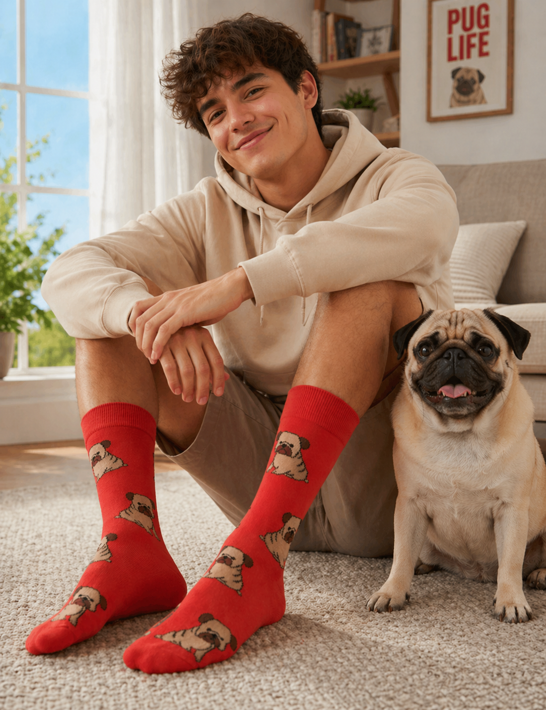Calcetines Divertidos "Perritos Pug"