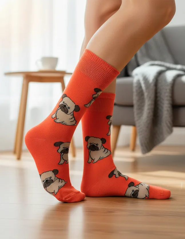 Calcetines Divertidos "Perritos Pug"