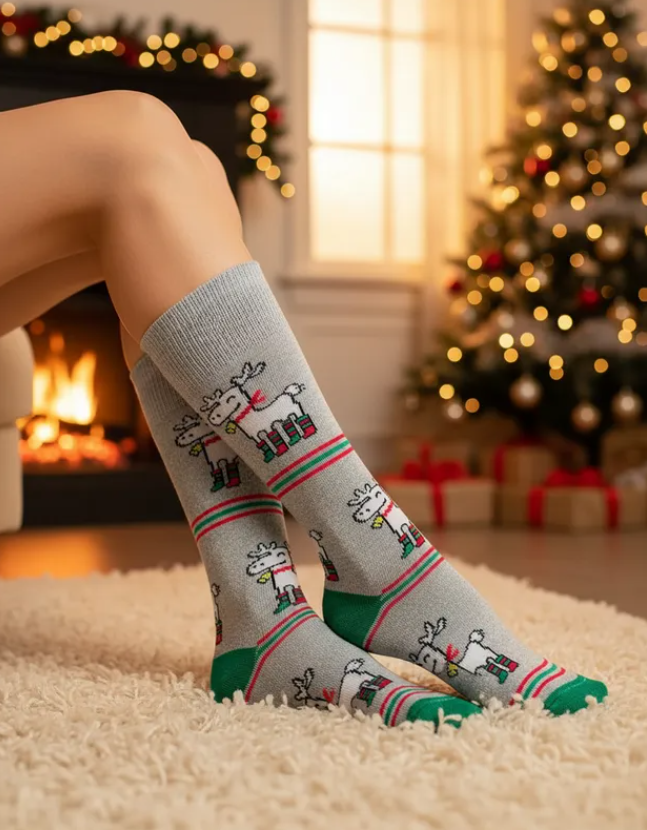 Calcetines Navidad / "Renos Abrigados"