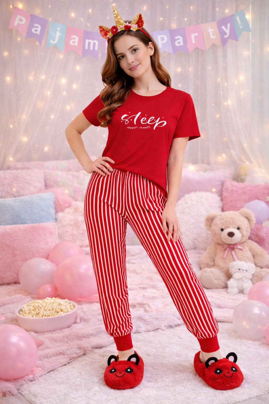 Conjunto De Pijama Dama Blusa Y Pantalón Rayas Elegante Discreta Moda Colores