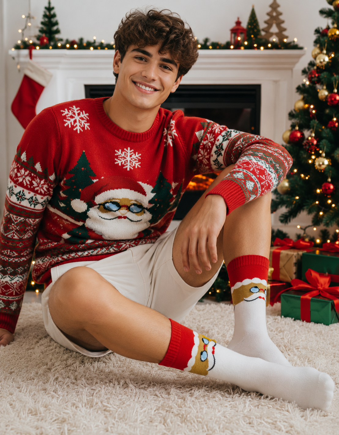 Calcetines Navidad De Santa Claus / "Cara"
