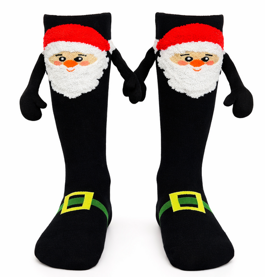 Calcetas Navideñas Manitas Imán Moda Cute Santa Claus 1 Par