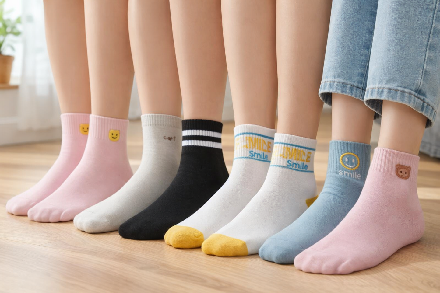 Calcetines Tobilleros Dama Estampado Shein Algodón 10 Pares
