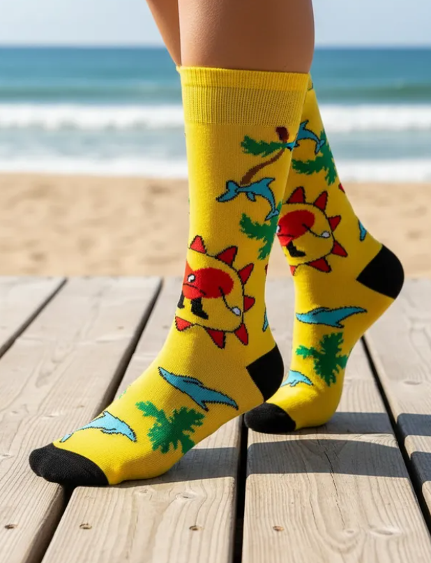 Calcetines Divertidos Bad Bunny / "Un Verano Sin Ti" Color Amarillo