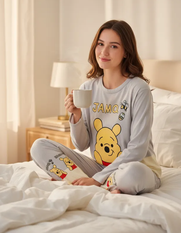 Pijama Afelpada Mujer Polar Winnie Pooh Pantalón Y Suéter