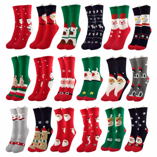 Calcetas Navideñas De Mujer Orejitas Algodón (12 pares)