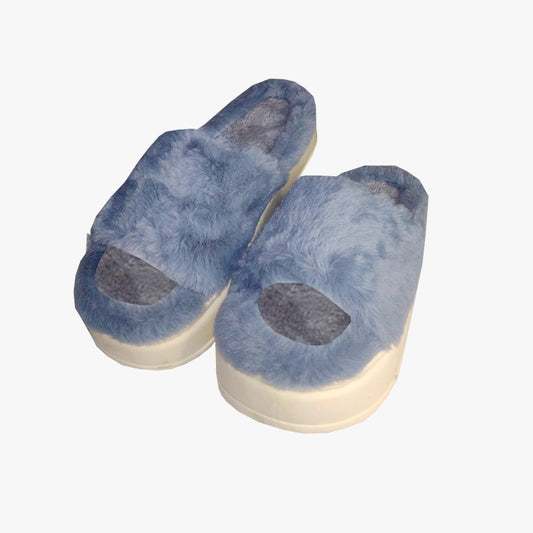 Pantuflas Diseño De Sandalia Peluche Confort Invierno Suaves Moda Colores