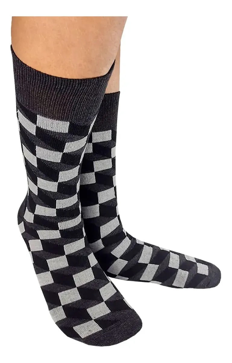 Calcetines "Cubos 3D Color Gris"