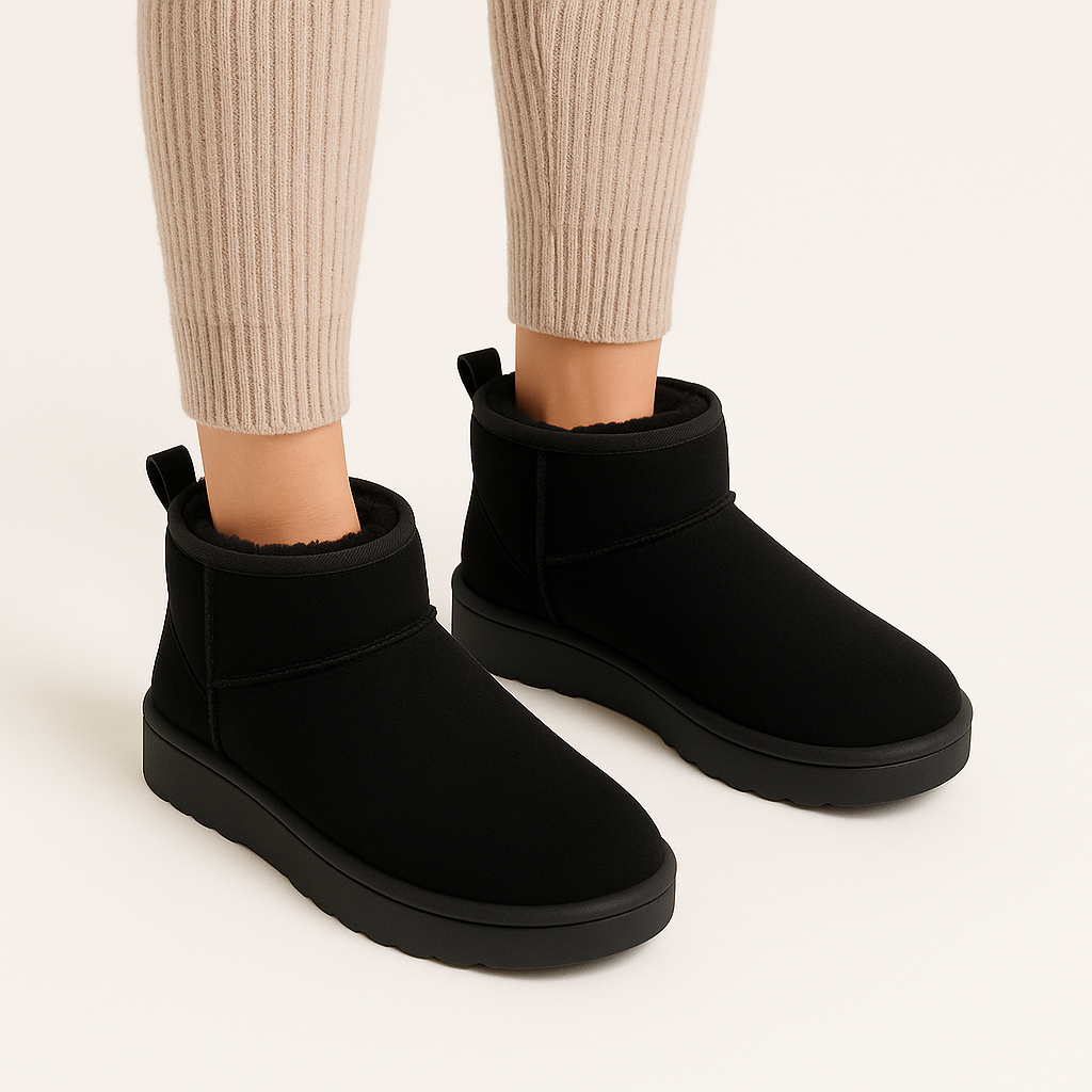 Bota Corta Forro Peluche Dama Invierno Calientitas Pantufla