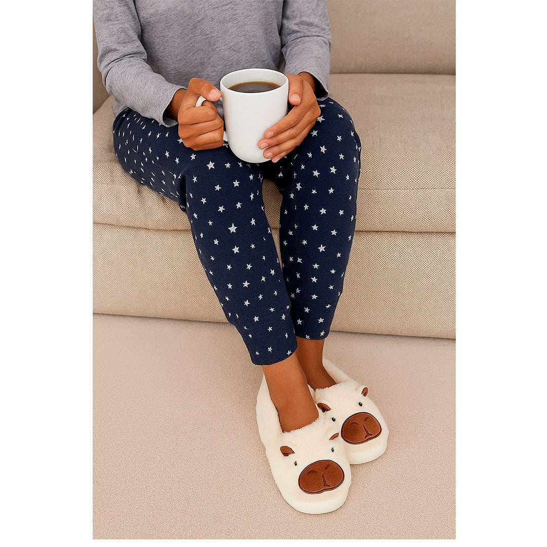 Pantufla De Capibara Dama Peluche Invierno Animalito Moda