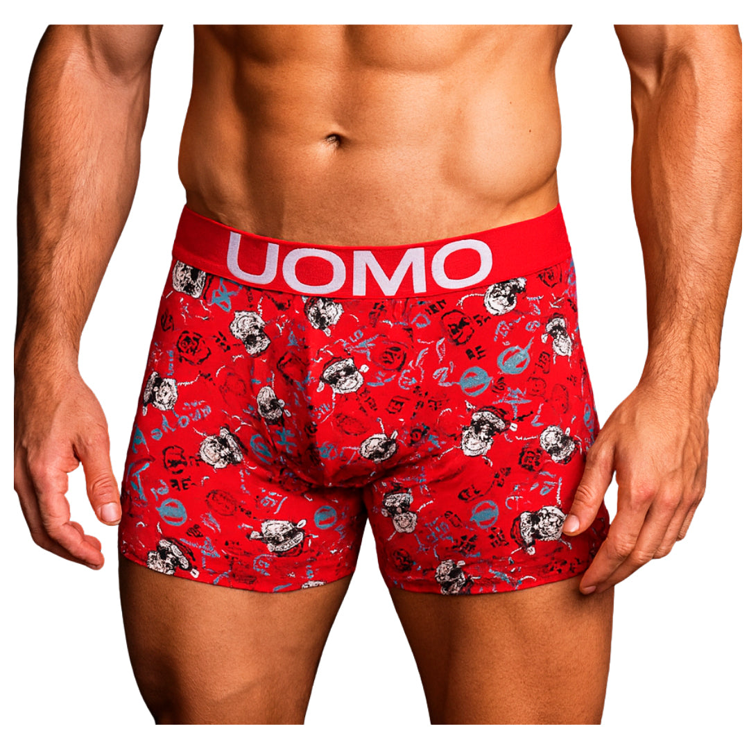 Bóxer De Hombre Navideño Algodón Divertido Moda 4 Piezas