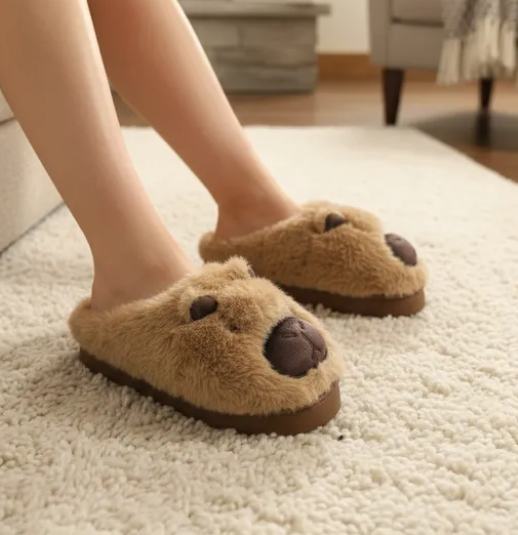 Pantuflas De Capibara Infantil Niñ@s Kawai Peluche Invierno