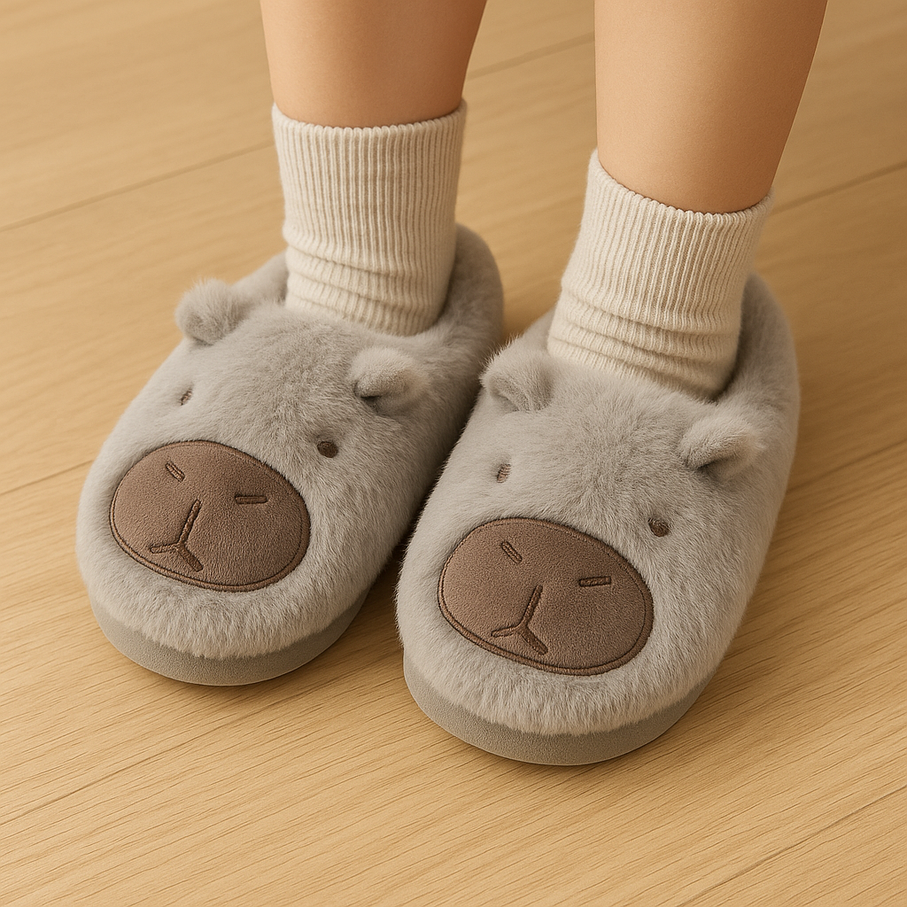 Pantuflas De Capibara Infantil Niñ@s Kawai Peluche Invierno