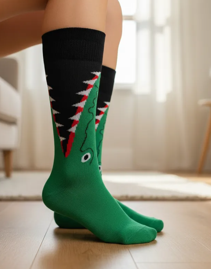 Calcetines Divertidos "Boca De Cocodrilo"