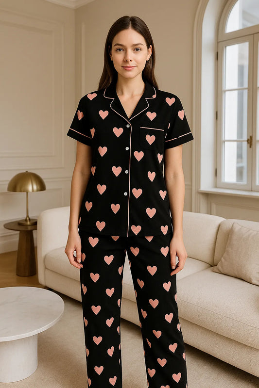 Conjunto De Pijama Mujer Diseño De Corazones