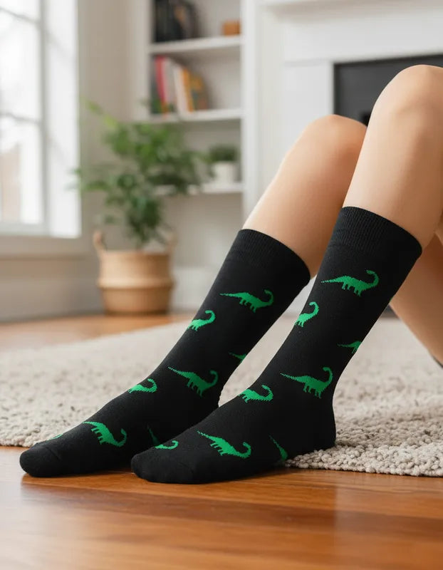 Calcetines Divertidos "Dinosaurio Hanenschia Verde"
