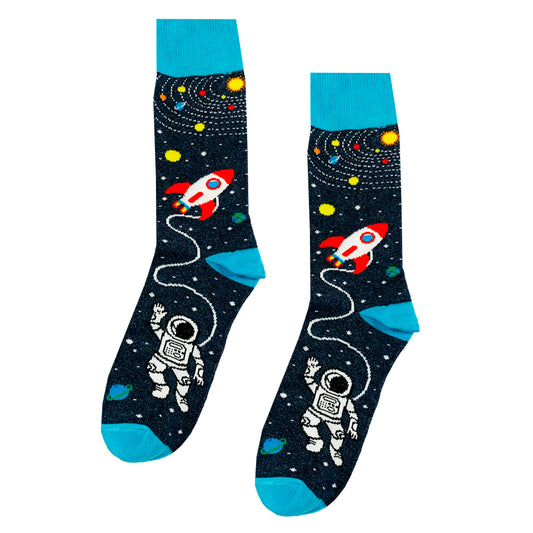Calcetines Divertidos Del Espacio "Con Una Nave Espacial"