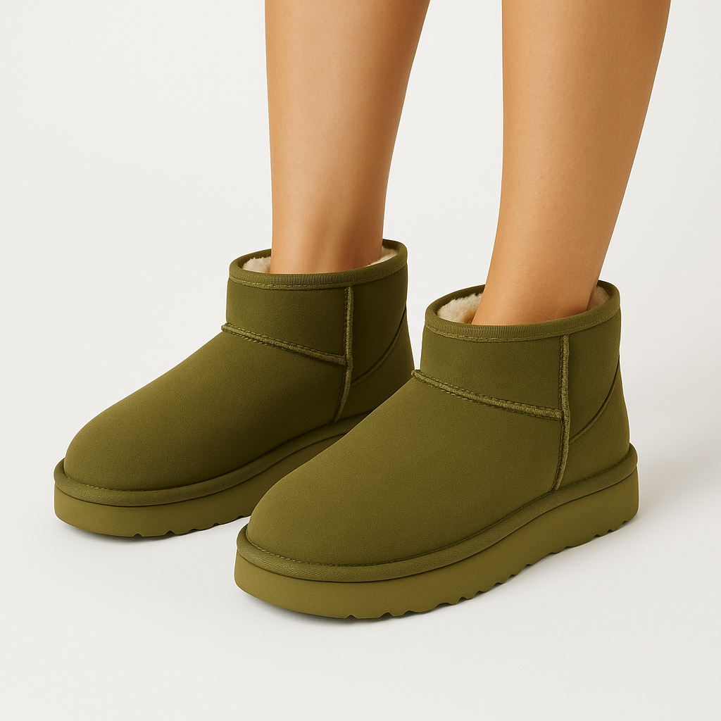 Bota Corta Forro Peluche Dama Invierno Calientitas Pantufla