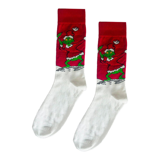 Calcetines Navideños Diseño De El Grinch Sobre la Nieve