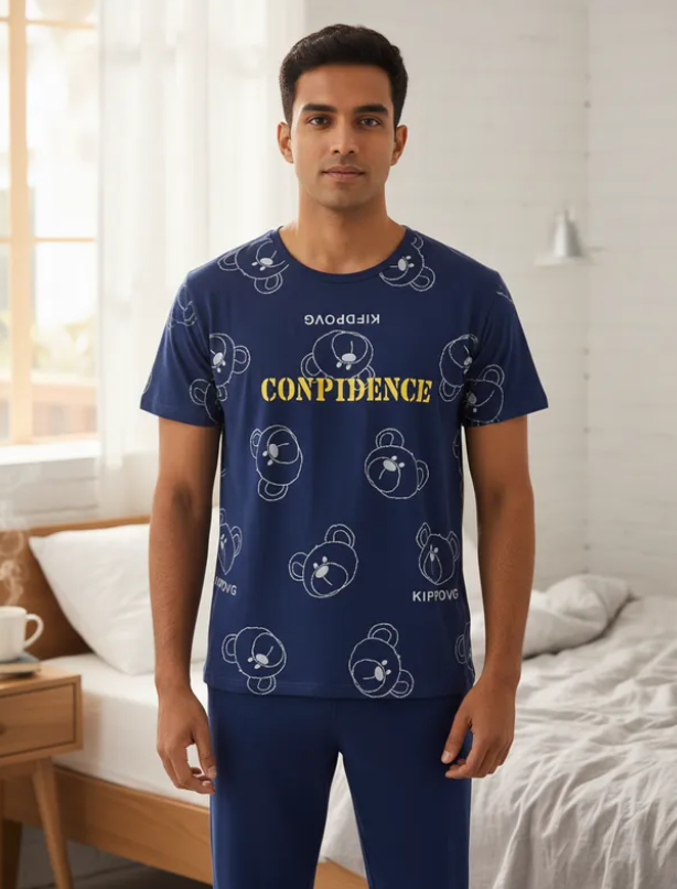 Pijama De Hombre Oso Conpidence Color Azul Marino