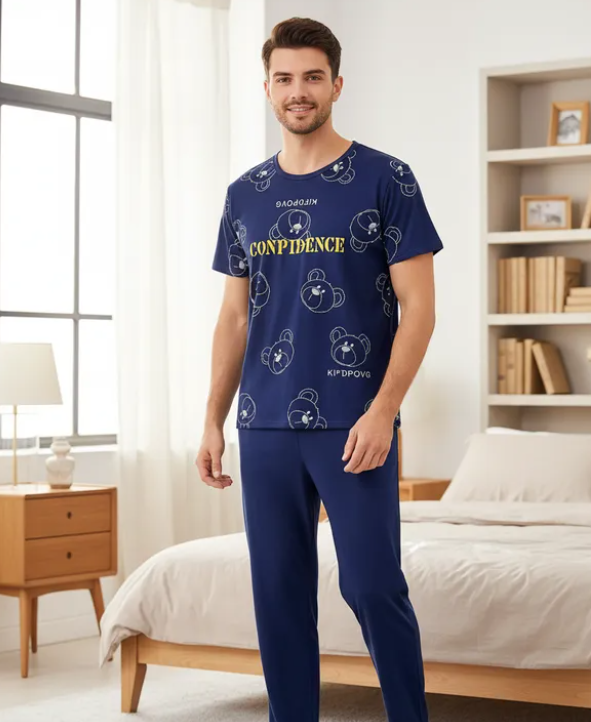 Pijama De Hombre Oso Conpidence Color Azul Marino