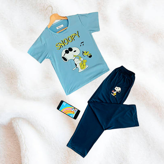 Pijama Infantil De "Snoopy Saxofon"